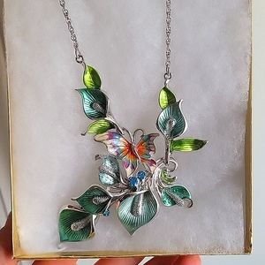 Statement Butterfly and Flower Necklace